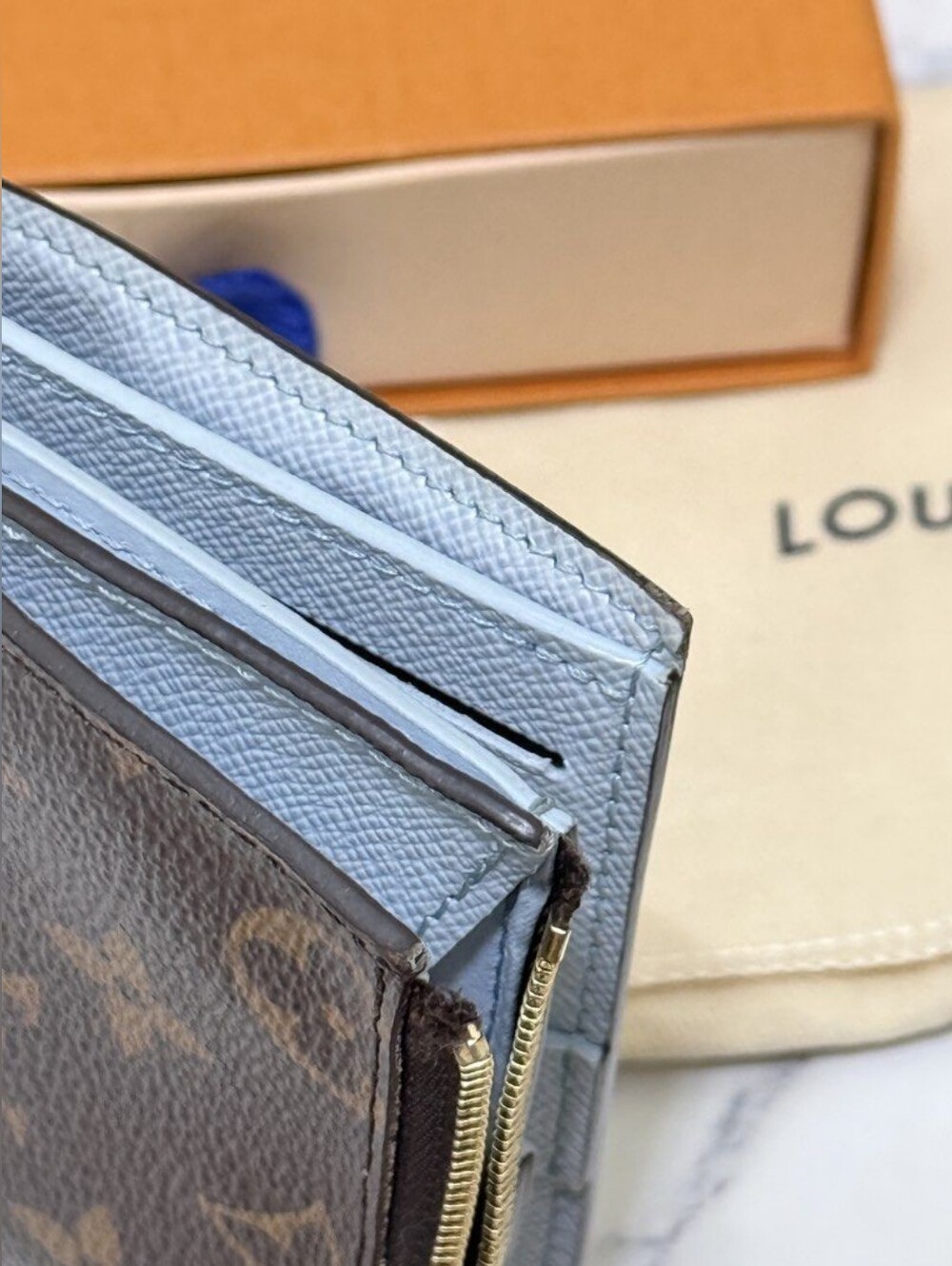 Louis Vuitton Lisa Wallet Mini Wallet Olympe Blue Folding Wallet - Picture 5 of 10